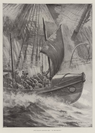 Our Gallant Life-Boat Men, To the Rescue! by Charles John de Lacy